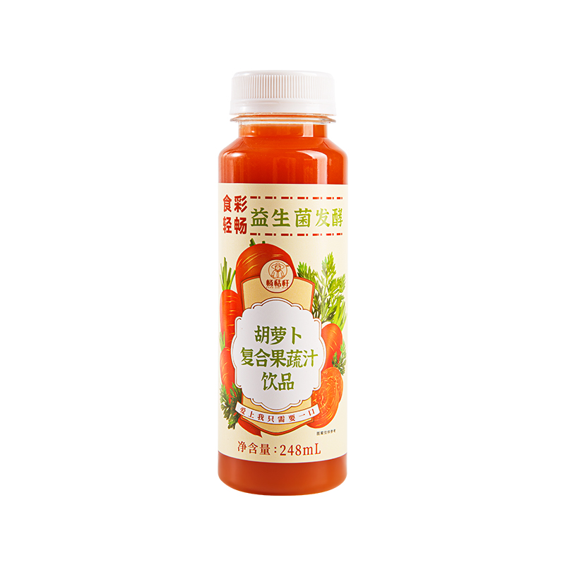 杨秸秆益生菌发酵胡萝卜复合果蔬汁饮品（礼盒）248ml*9单位：盒 红色